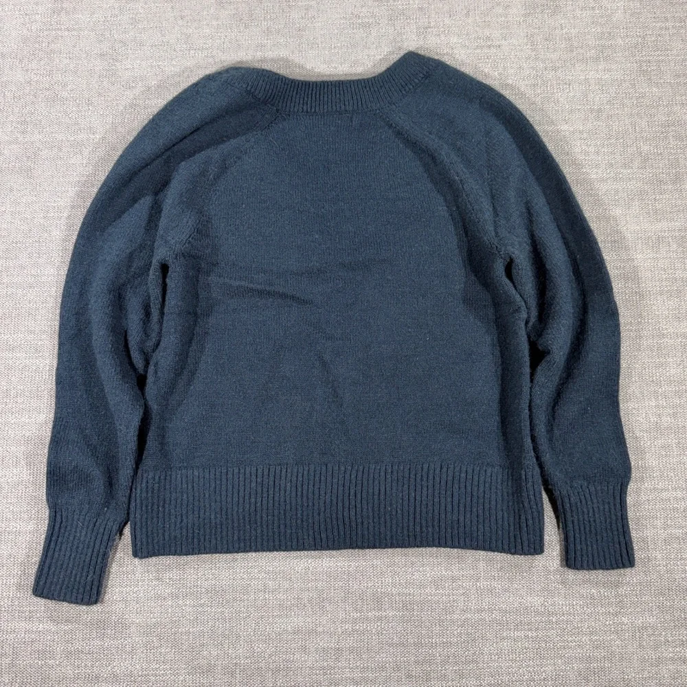 Banana Republic V-Neck‎ Sweater Womens XS Petite Navy Blue Excellent Raglan Knit
